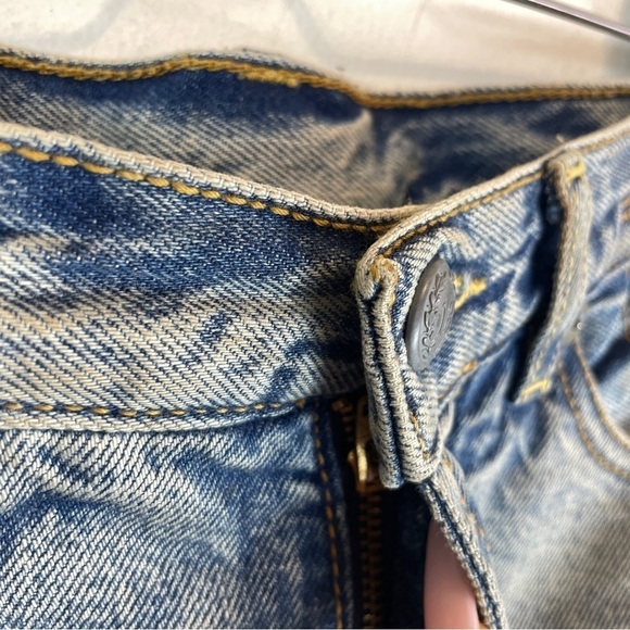 R13 Double Classic Shredded Jeans Leyton Blue Size 25 - Picture 6 of 14